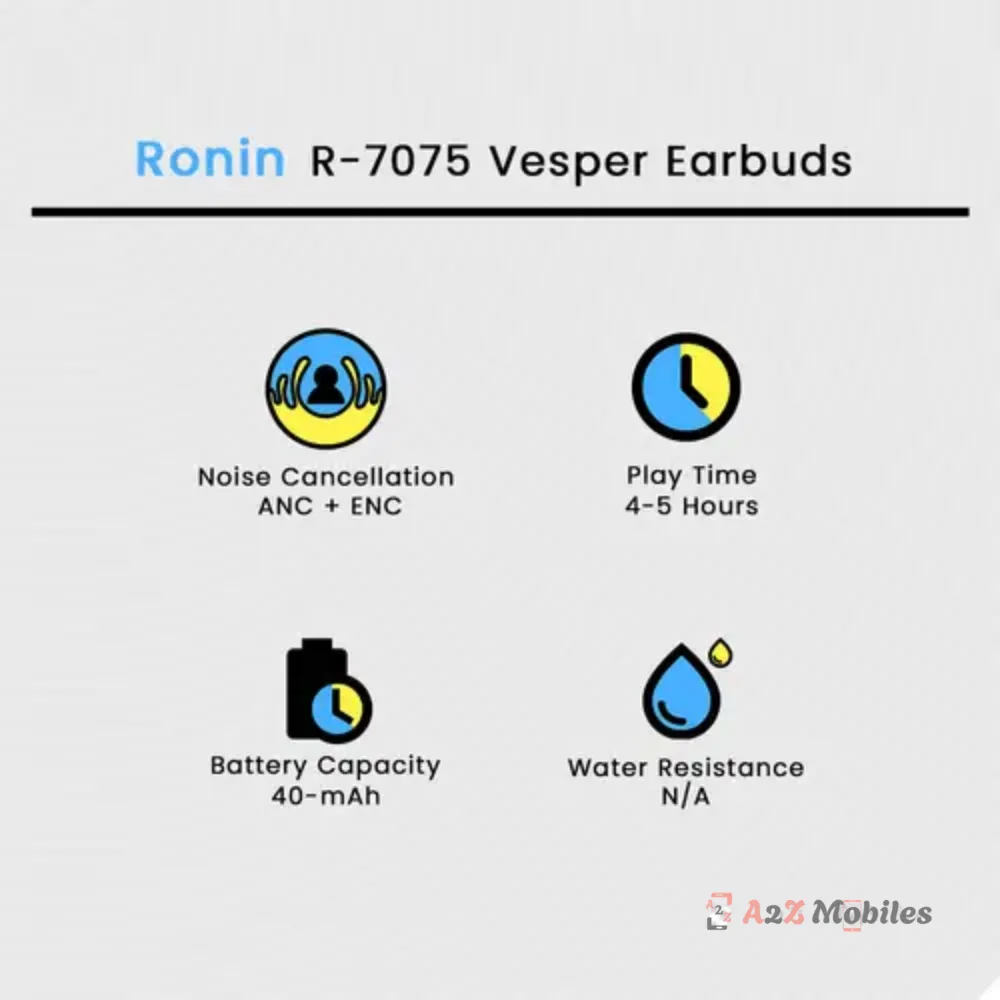 Ronin R-7075 Vesper Earbuds Specifications