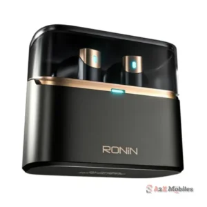Ronin R-7110 Glacier Black Earbuds Front View