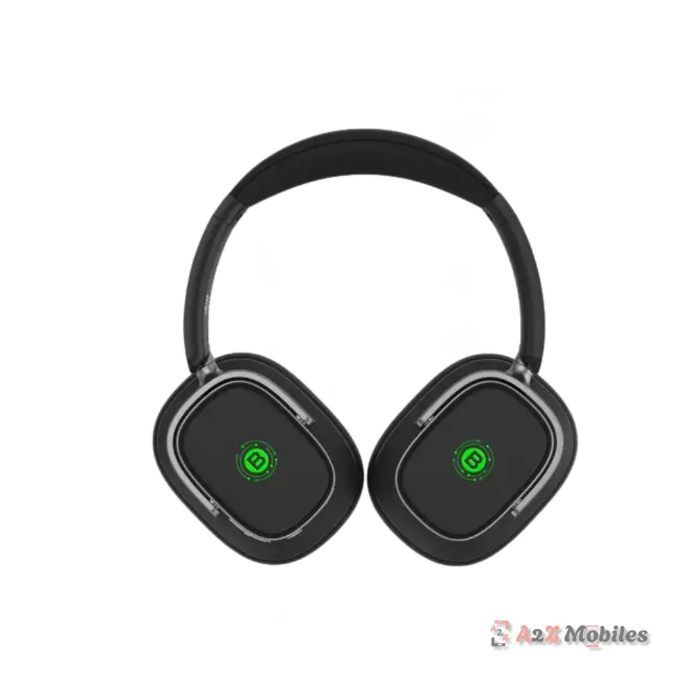 Bluks BX-85 Wireless Bluetooth Headphones Black Front - A2z Mobiles