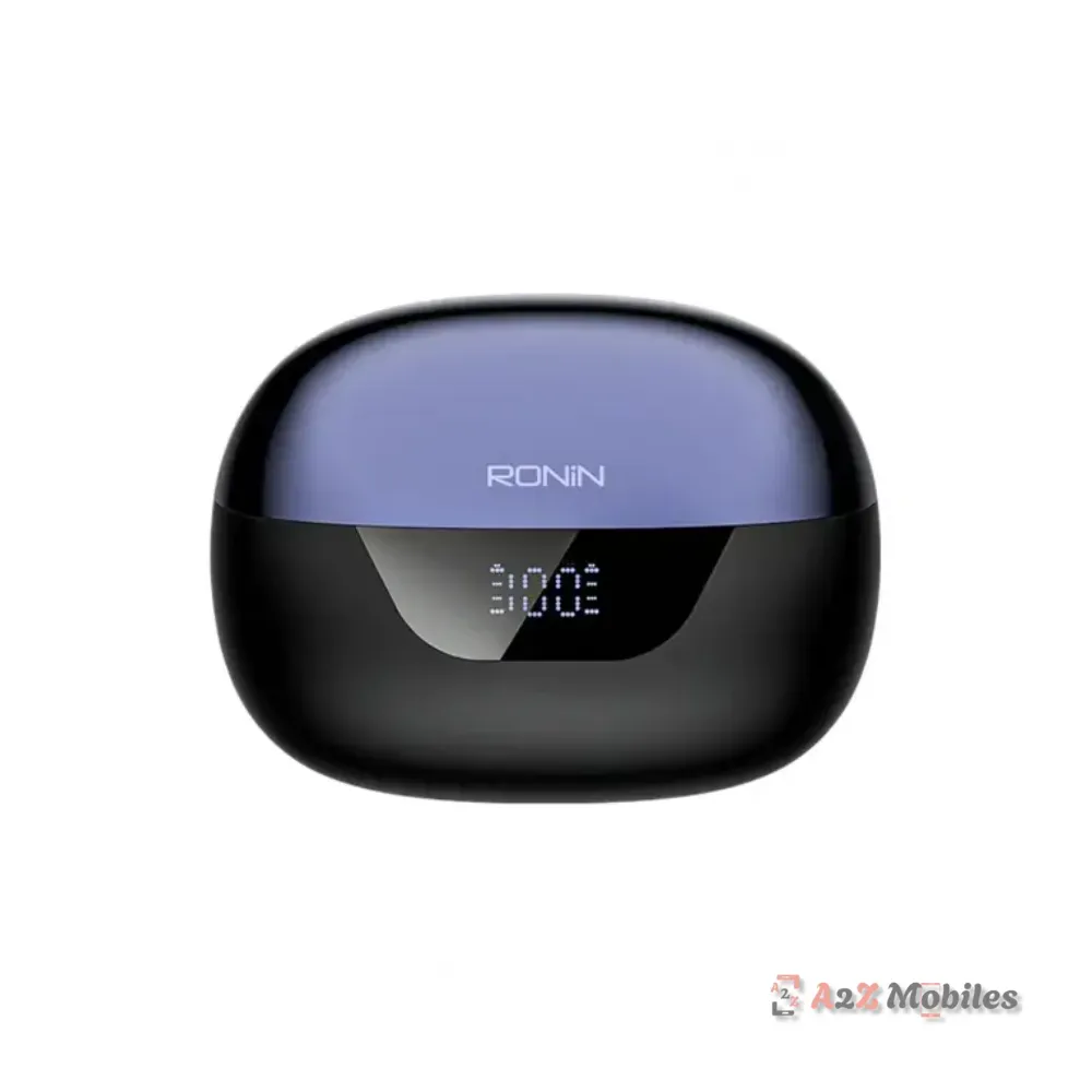 Ronin R-7010 Earbuds Blue Closed View - A2Z Mobiles
